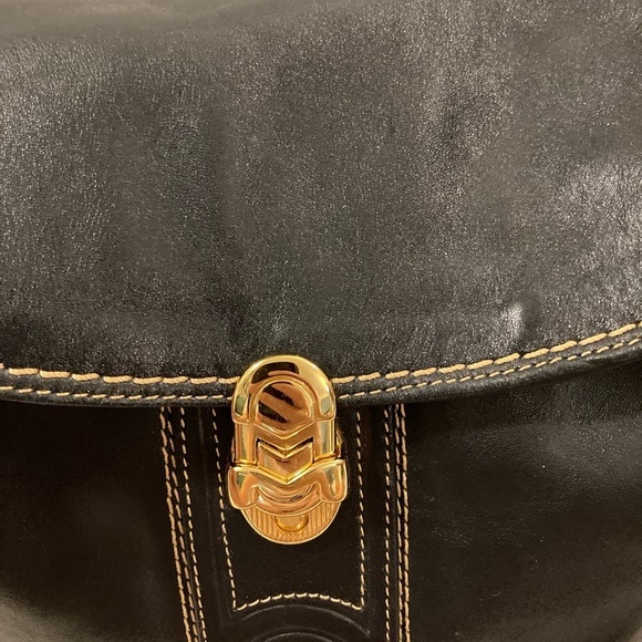 Marino Orlandi Black Leather Satchel Shoulder Bag